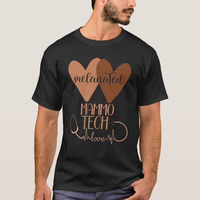 Melanisierte Mammo-Tech-Schwarze Mammographie-Tech T-Shirt (Vorderseite)