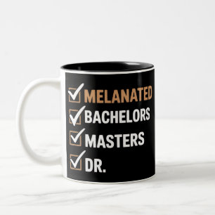 Melanisierte Promotion Abschluss PhD EDD Bachelor Zweifarbige Tasse