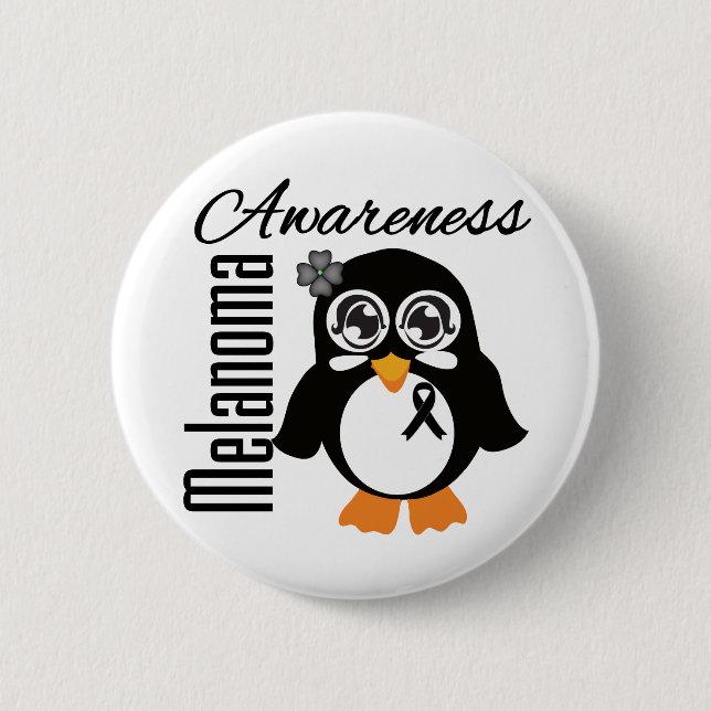 Melanom Awareness Penguin Button (Vorderseite)