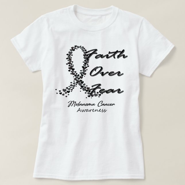 Melanom Cancer Awareness Faith over Feed - in dies T-Shirt (Design vorne)