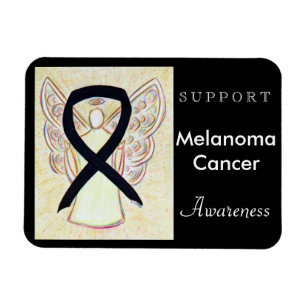 Melanom Cancer Awareness Ribbon Angel Magnet