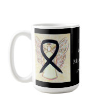 Melanom Cancer Awareness Ribbon Engel Custom Tasse