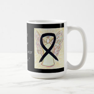 Melanom Cancer Awareness Ribbon Engel Custom Tasse