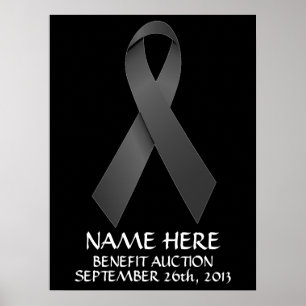 Melanom Cancer Benefit Auction Ribbon Poster