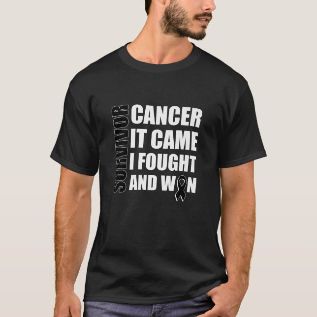 Melanom Cancer Fight Cancer Ribbon T-Shirt (Vorderseite)
