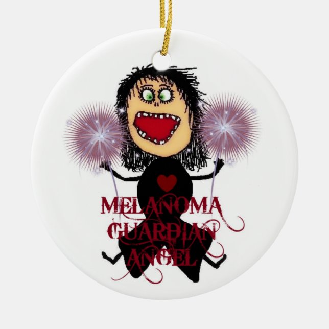 Melanom Cancer Guardian Angel Keramik Ornament (Vorne)