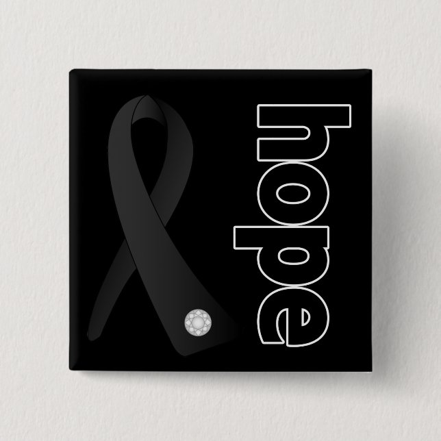 Melanom Cancer Hope Ribbon Button (Vorderseite)