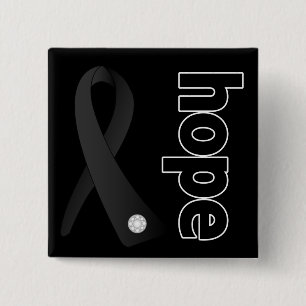 Melanom Cancer Hope Ribbon Button