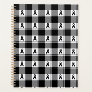 Melanom-Hautkrebs-Bewusstseins-Karo-Schwarzes Band Planer