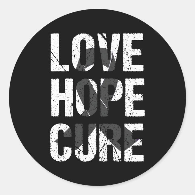 Melanom Skin Cancer Awareness Black Ribbon Motiva Runder Aufkleber (Vorderseite)