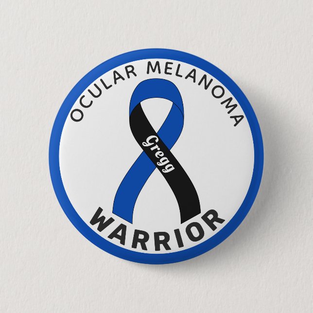 Melanom Warrior Ribbon White Button (Vorderseite)