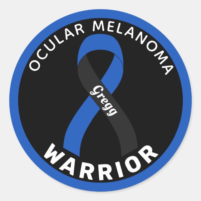 Melanom Warrior Ribbon White Round Sticker (Vorderseite)