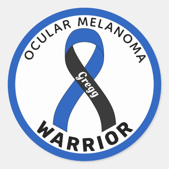 Melanom Warrior Ribbon White Round Sticker (Vorderseite)