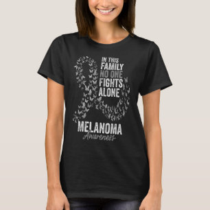 Melanoma Awareness Month Butterfells Black Ribbon T-Shirt