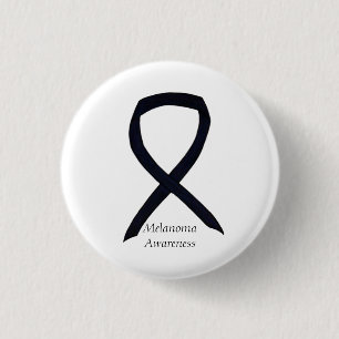 Melanoma Awareness Ribbon Angel Custom Button