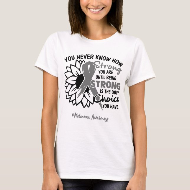 Melanoma Awareness Ribbon Support Geschenke T-Shirt (Vorderseite)