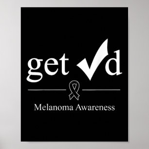 Melanoma Black Awareness Ribbon T-Shirt überprüft Poster