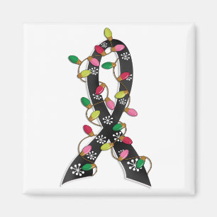 Melanoma Christmas Lights Ribbon Magnet