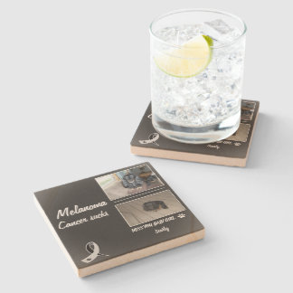 Melanoma Pet Memorial Photo Layout Steinuntersetzer