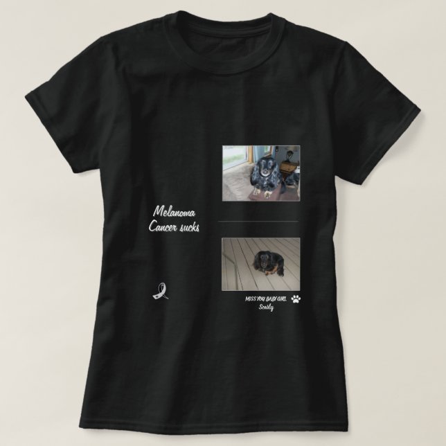 Melanoma Pet Tribute Two-Photo Layout T-Shirt (Design vorne)