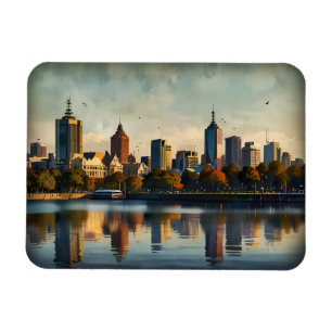 Melbourne-Aquarell-Kunst Magnet