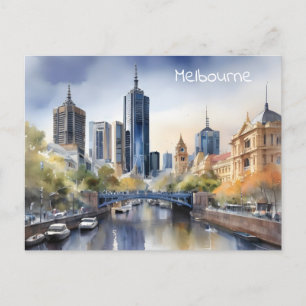Melbourne Aquarellkunst Postkarte