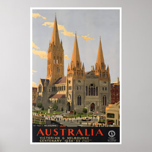 Melbourne Art Australien Reiseplakat St Pauls Poster