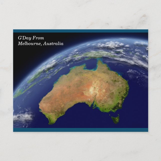 Melbourne Australia aus dem Weltraum Postkarte (Vorderseite)