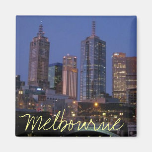 Melbourne Australia bei Nachtfotografie-Magnet Magnet
