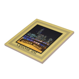 Melbourne Australia CBD Lights over Queen's Bridge Fliese