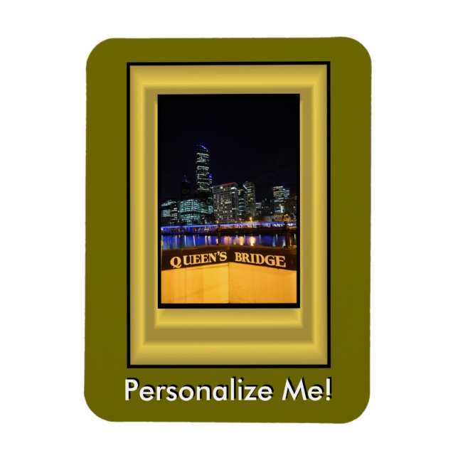 Melbourne Australia CBD Night Lights Magnet (Vertikal)