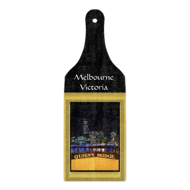 Melbourne Australia CBD Night Lights Schneidebrett (Vorderseite)