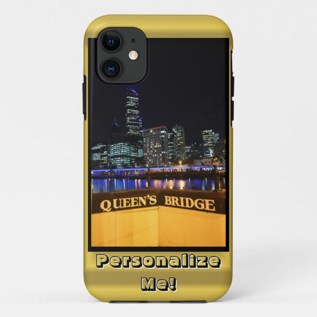 Melbourne Australia City Lights over Queens Bridge Case-Mate iPhone Hülle (Rückseite)