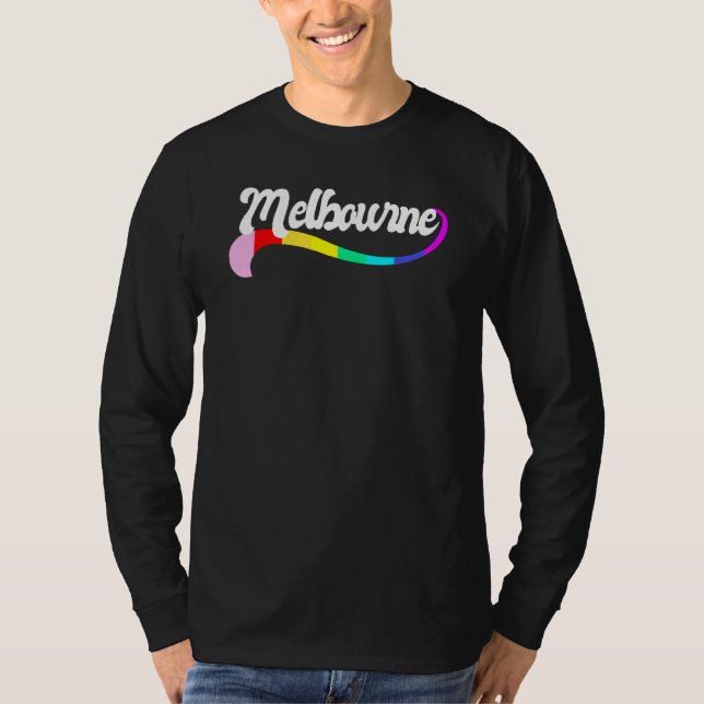 MELBOURNE AUSTRALIA Gay Pride Proud LGBTQ Rainbow  T-Shirt (Vorderseite)