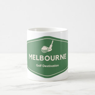 Melbourne Australia - Golf Course Destination Logo Kaffeetasse