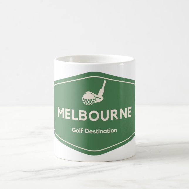 Melbourne Australia - Golf Course Destination Logo Kaffeetasse (Mittel)