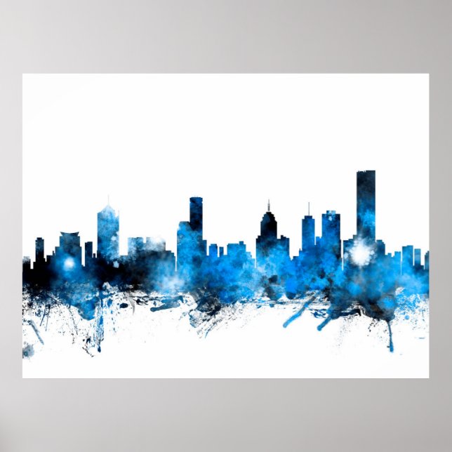 Melbourne Australia Skyline Poster (Vorne)