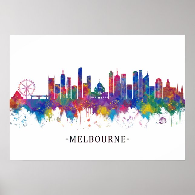 Melbourne Australia Skyline Poster (Vorne)