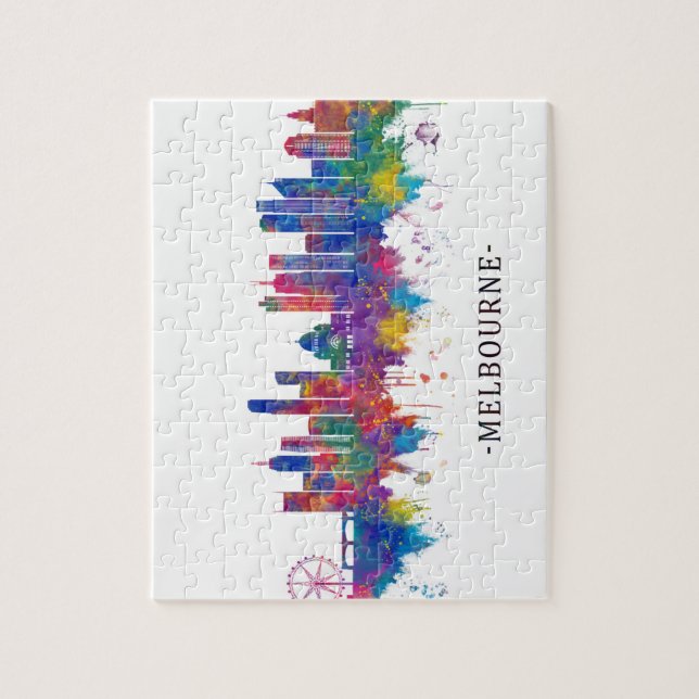 Melbourne Australia Skyline Puzzle (Vertikal)