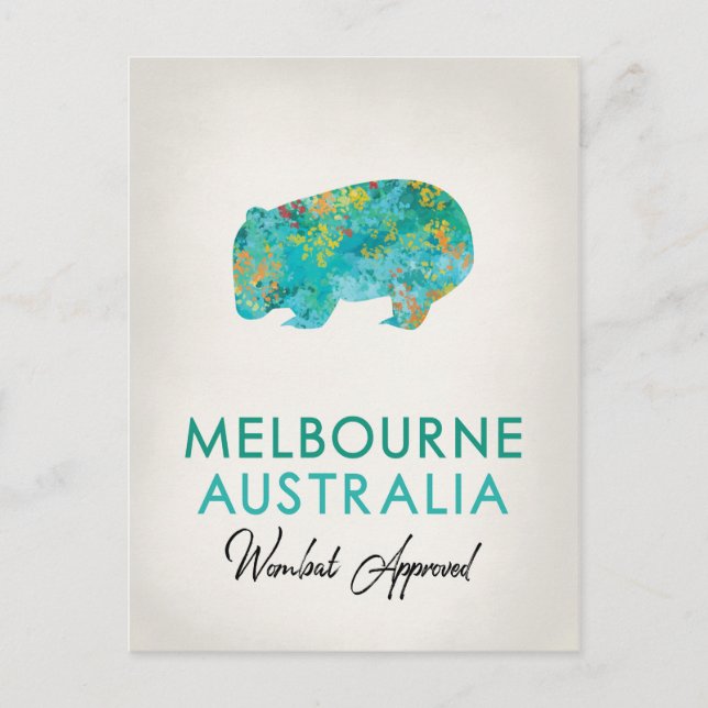 Melbourne Australia Wombat Postkarte (Vorderseite)