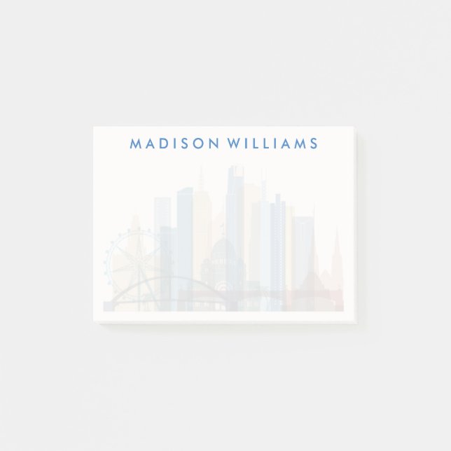 Melbourne, Australien| City Skyline Post-it Klebezettel (Vorderseite)