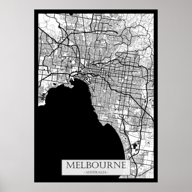 Melbourne Australien Karte Poster (Vorne)