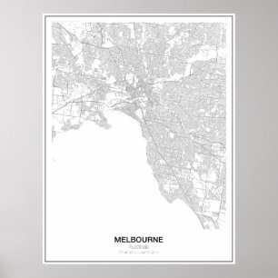 Melbourne, Australien Minimalistisch Map Poster
