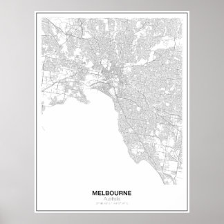 Melbourne, Australien Minimalistisch Map Poster