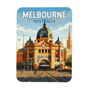 Melbourne Australien Reise Kunst Vintage Magnet