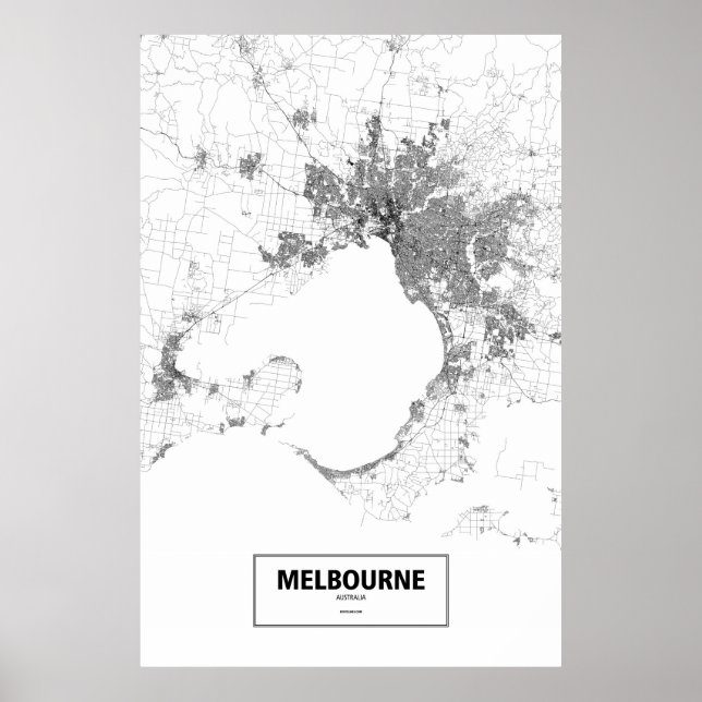 Melbourne, Australien (schwarz auf weiß) Poster (Vorne)