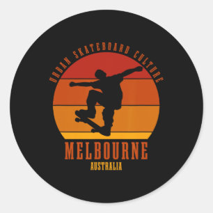Melbourne Australien Skateboarder Urne Skateboardi Runder Aufkleber