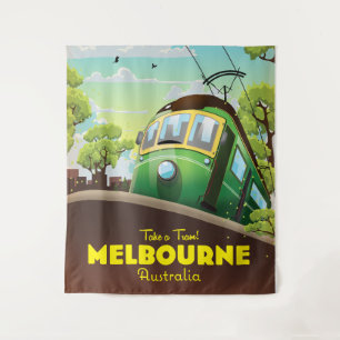 Melbourne Australien Straßenbahn  Wandteppich