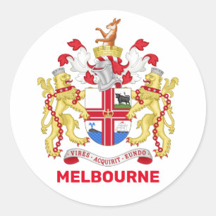 Melbourne, Australien - Wappen Runder Aufkleber