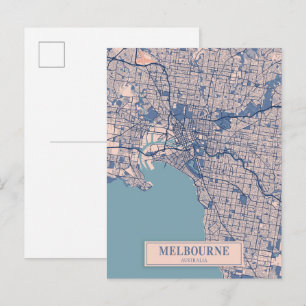Melbourne Australien Windige Stadt Karte Reise